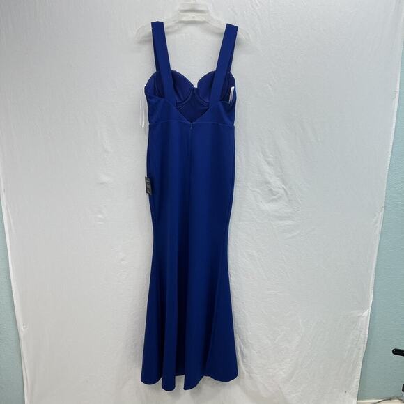 NWT Lulu’s Royal Blue Bustier Maxi Dress LARGE Backless Gown Stretch - Picture 8 of 15